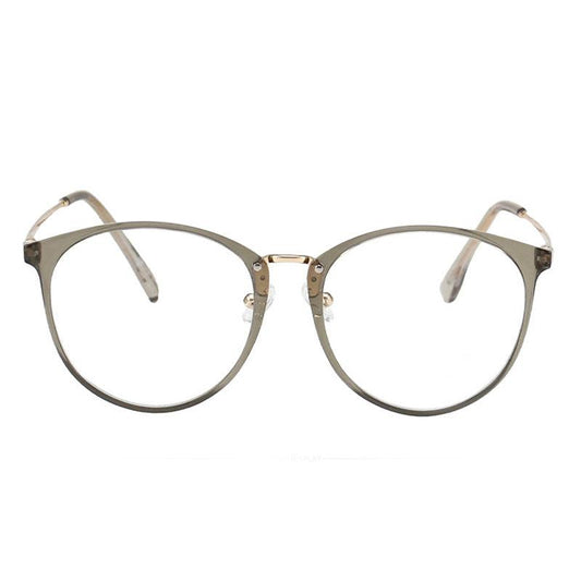 Infinity oversized vintage-inspired prescription eyeglasses, available in blue light blocking lenses and in readers with magnification, from EyeCandys. Pictured is the Matcha (green) color.