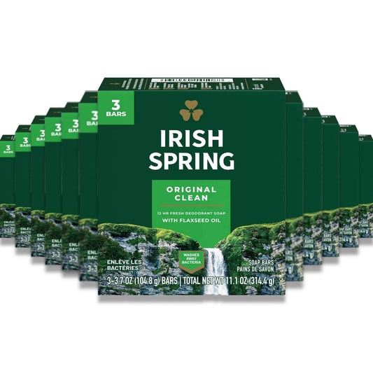 Irish Spring Deodorant Soap, Original - 3 Bars 3.7 Oz - 18 Pack