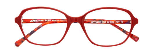 lafont durance handmade in france plastic acetate ladies female women optical eyewear glasses prescription square shape basic sexy girl on fire red clear 6040 front