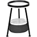 3 Legs Round End Table, 2 Tier Round Side Table with Storage Basket