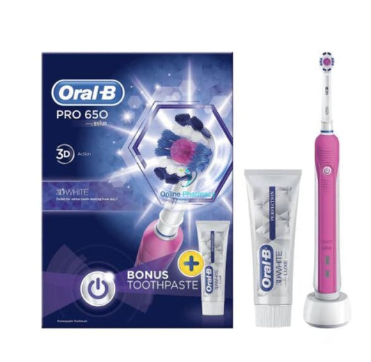 Oral B Pro 650 Cross Action Pink Toothbrush