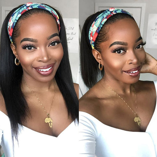 Glueless Straight Human Hair Headband Wig