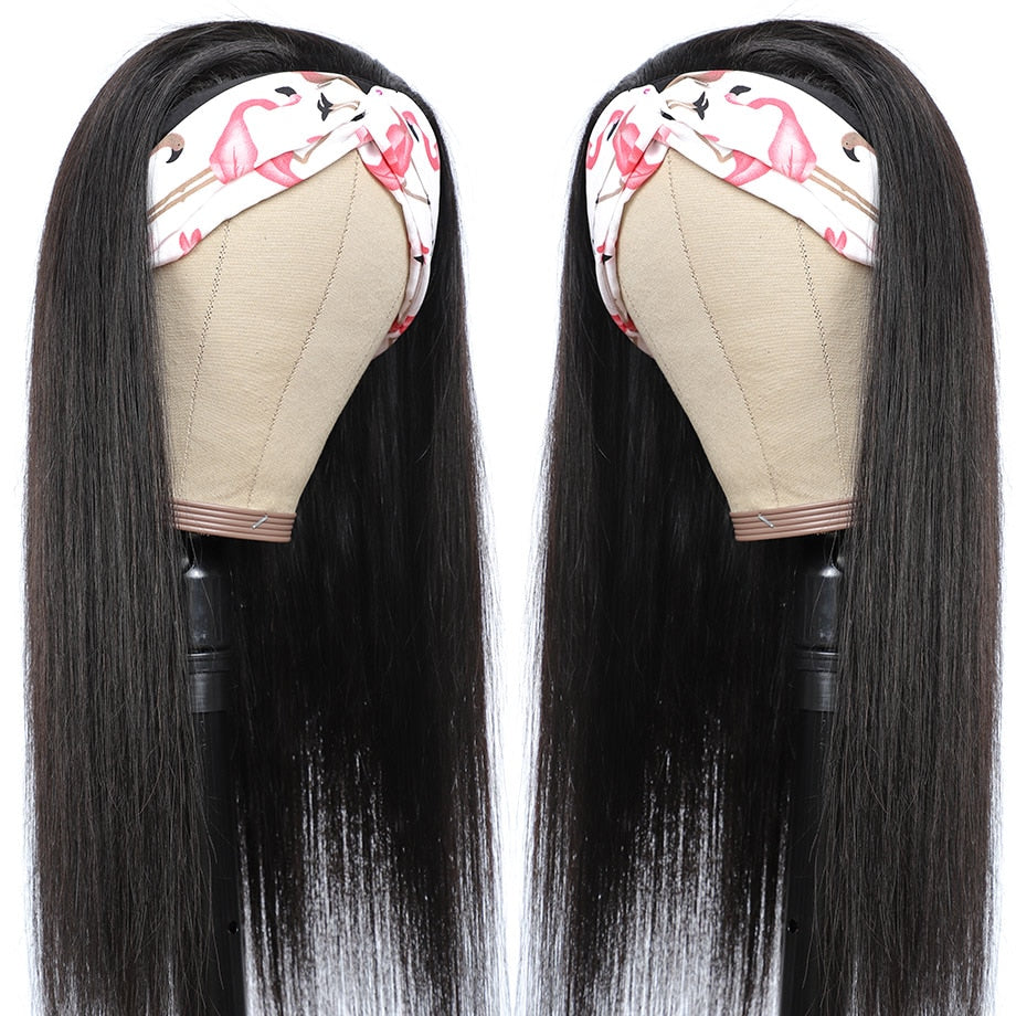 Glueless Straight Human Hair Headband Wig
