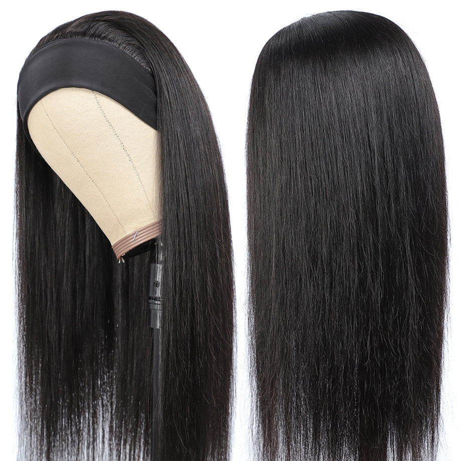 Glueless Straight Human Hair Headband Wig