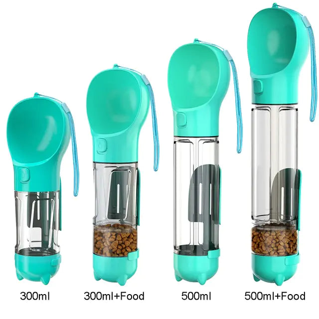 Multifunction Water Food Pet Bottle Blue 300ml